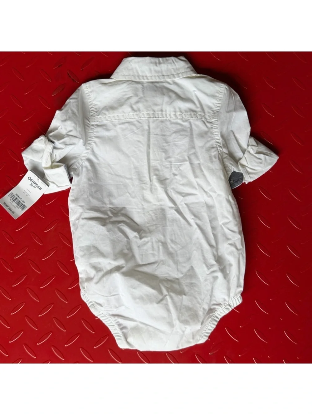 NWT 6 mos White Button-Up Baby Onesie